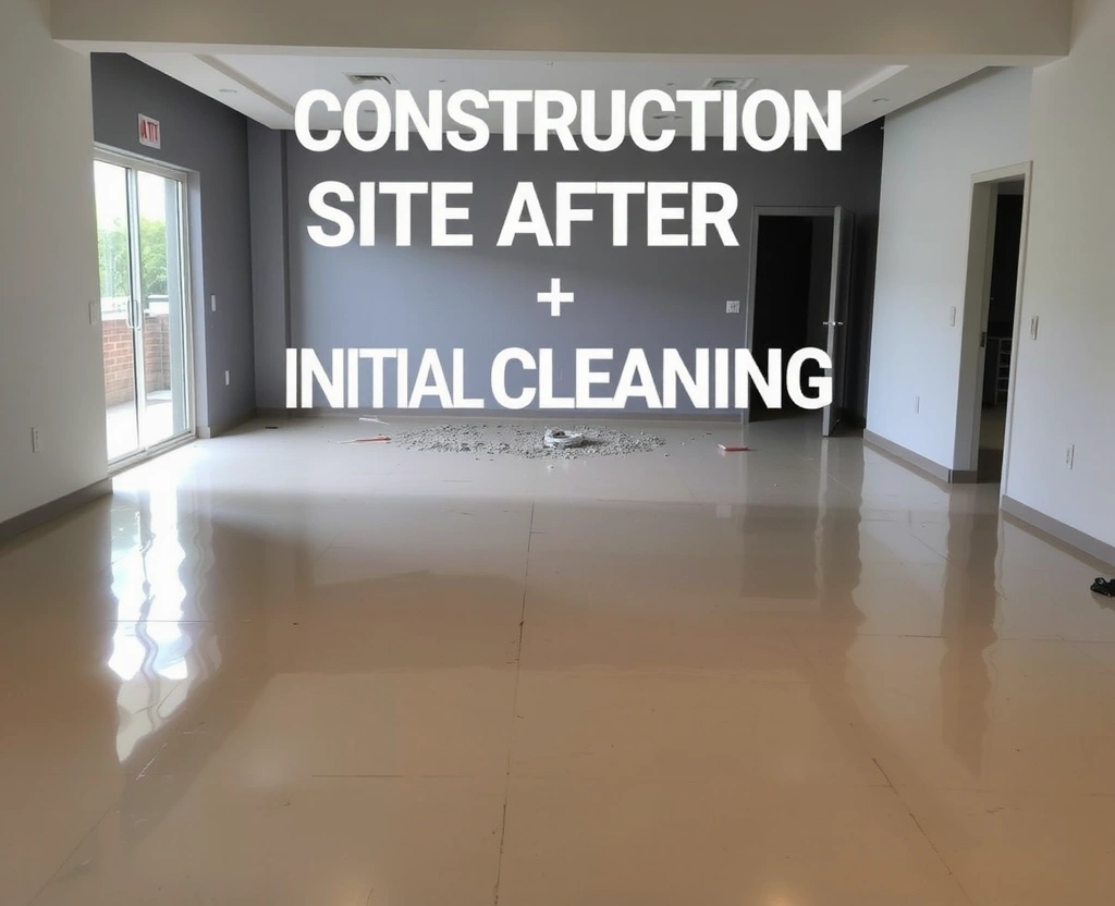Șantier de construcții curățat după finalizarea lucrărilor, cu suprafețe lustruite și fără reziduuri