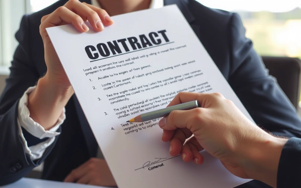 Mână care ține un contract semnat, simbolizând acceptarea termenilor și condițiilor